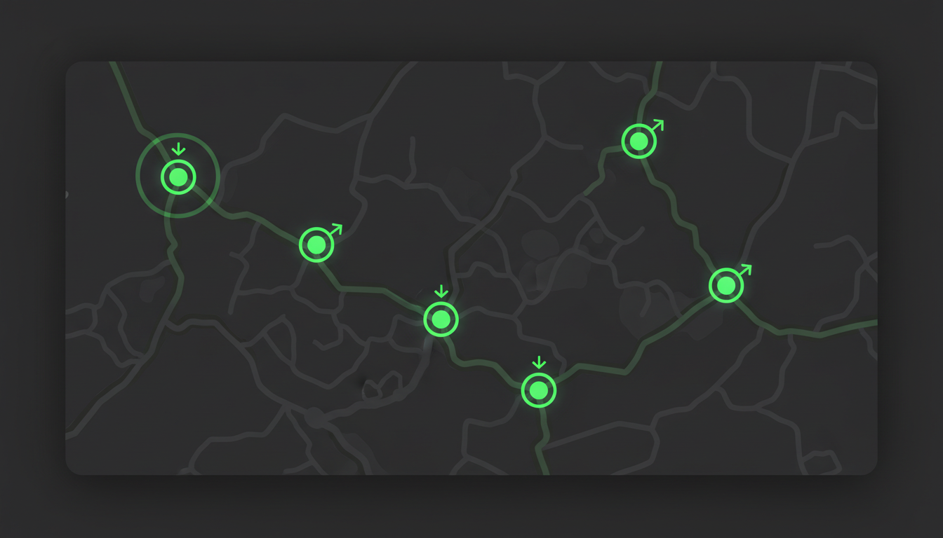 Group ride tracking illustration